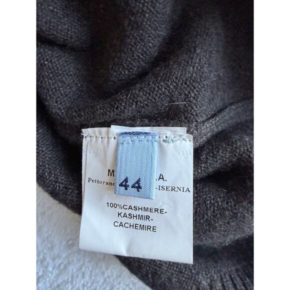 Malo 100% Cashmere Knee Length Fitted sweater Dress brown Italy Classic Sz-M - Picture 5 of 11